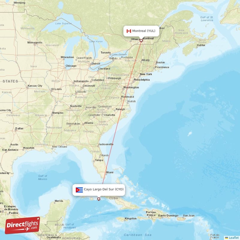 YUL - CYO route map