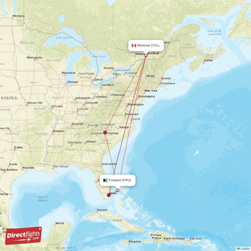 YUL - FPO route map