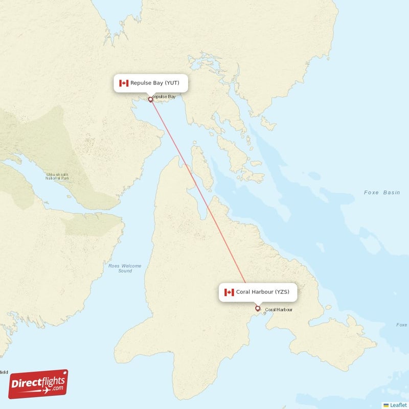YUT - YZS route map