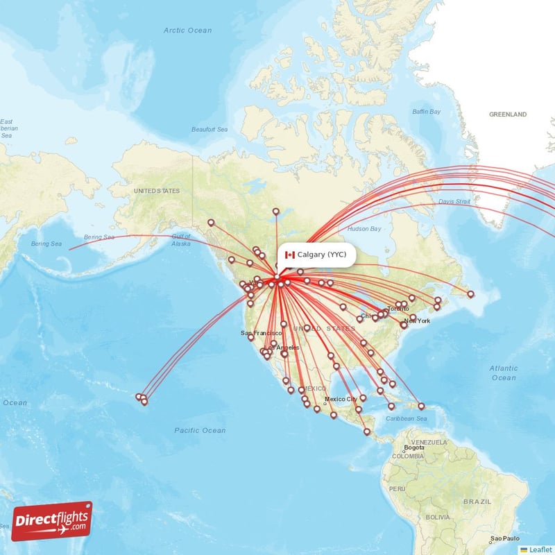 Direct flights from Calgary 94 destinations YYC Canada