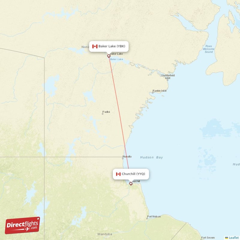 YYQ - YBK route map