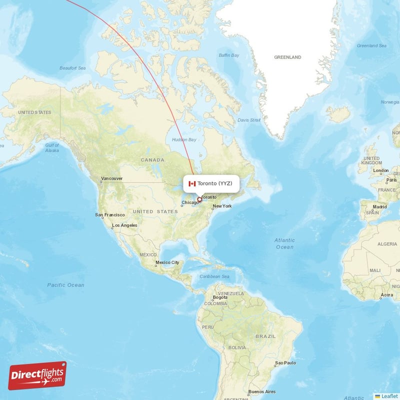 YYZ - HKG route map