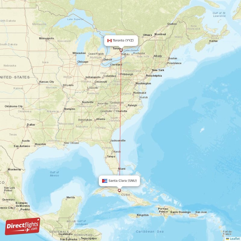 YYZ - SNU route map