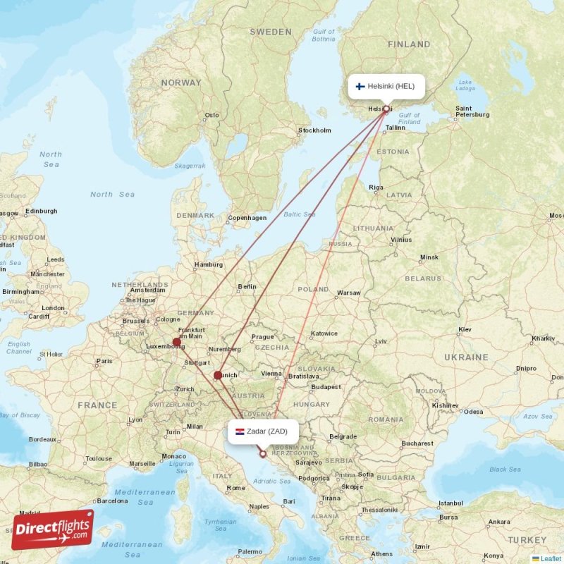 ZAD - HEL route map