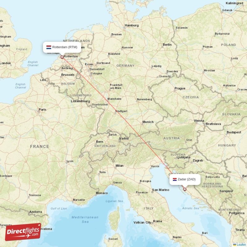 ZAD - RTM route map
