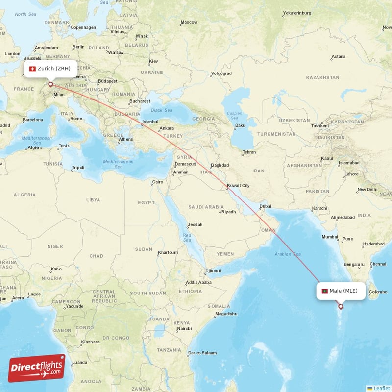 ZRH - MLE route map