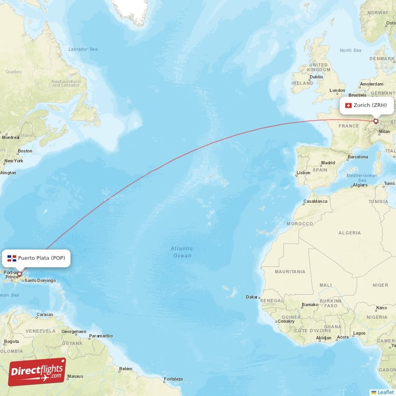 ZRH - POP route map