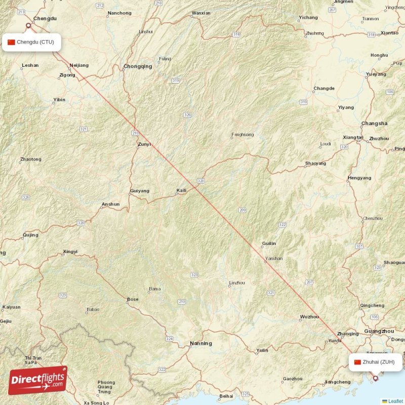 ZUH - CTU route map
