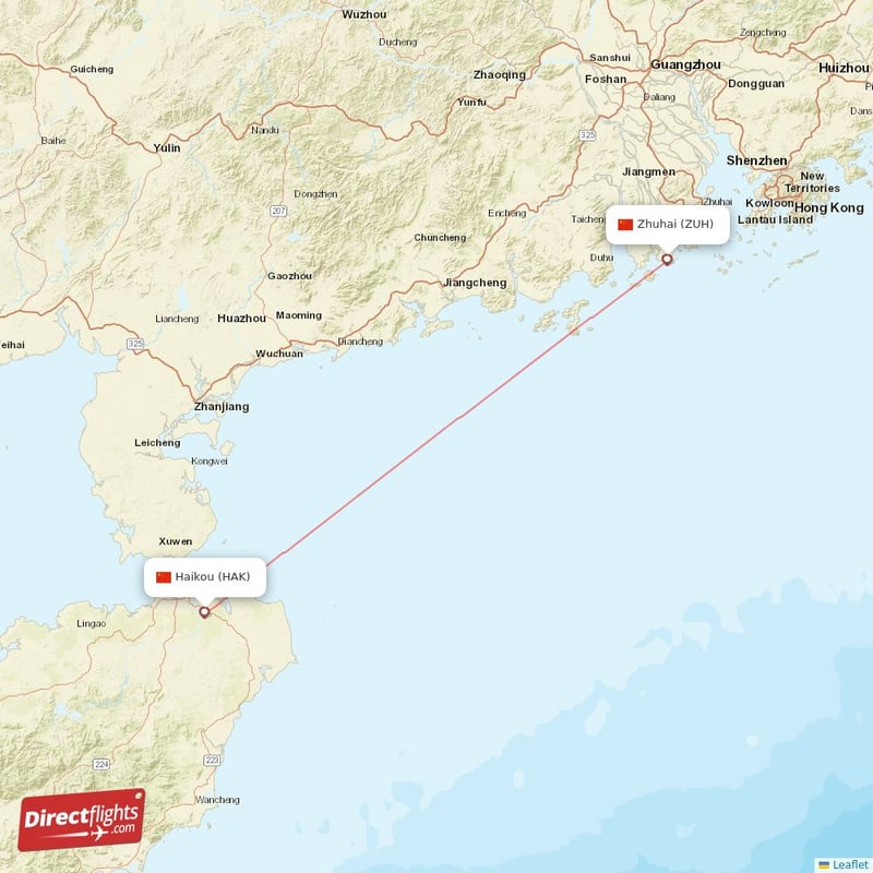 ZUH - HAK route map