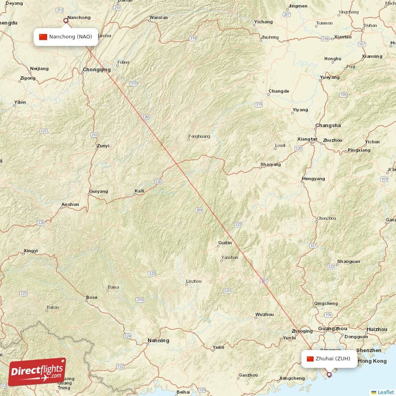 ZUH - NAO route map
