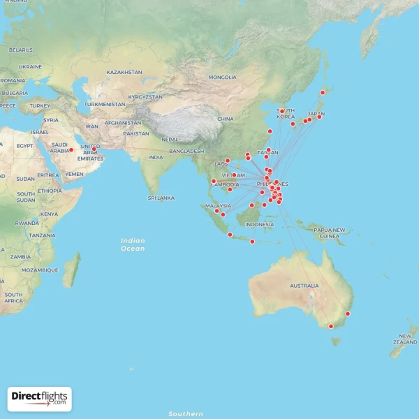 Cebu Pacific Air route map