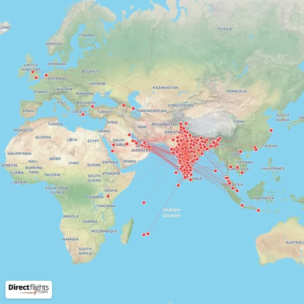 IndiGo route map