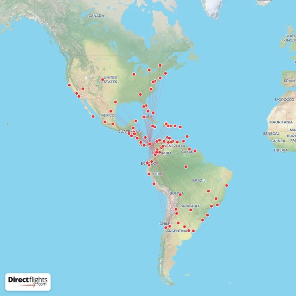 Copa Airlines route map