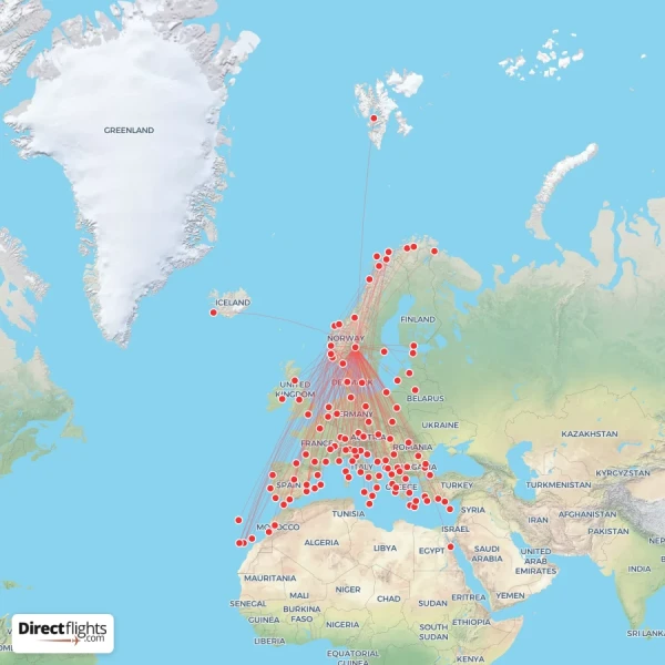 Norwegian Air Shuttle route map
