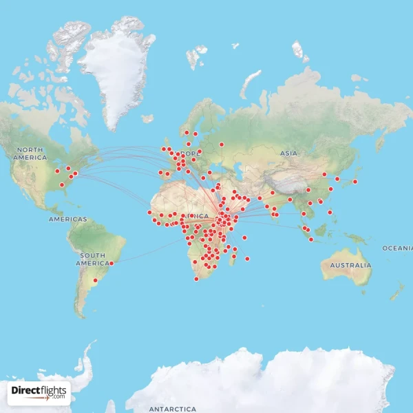Ethiopian Airlines route map