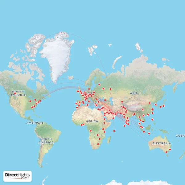 Etihad Airways route map