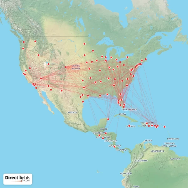 Frontier Airlines route map