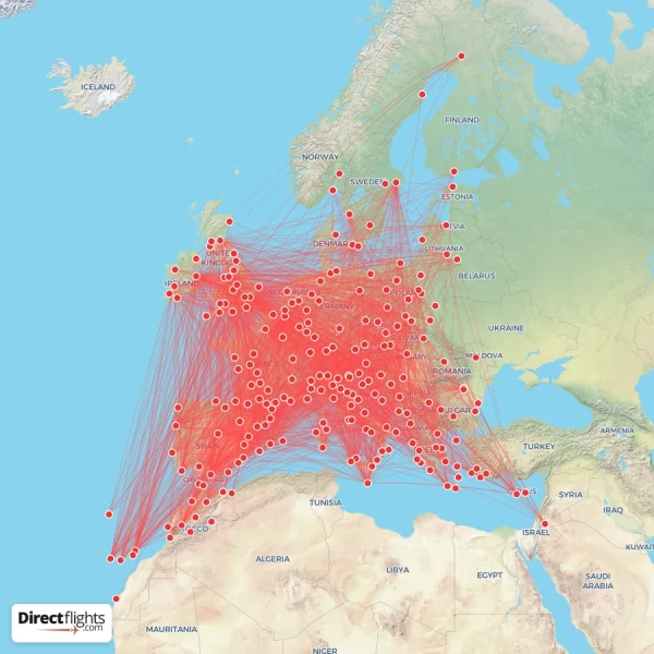 Ryanair route map