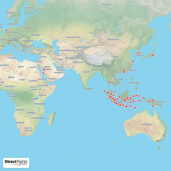 Garuda Indonesia route map