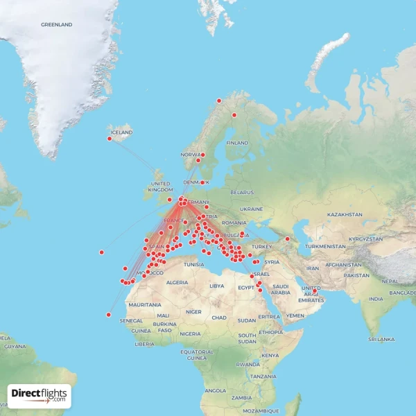 Transavia route map