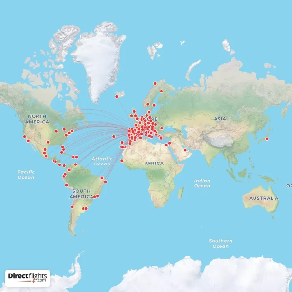 Iberia route map