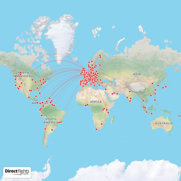 KLM route map