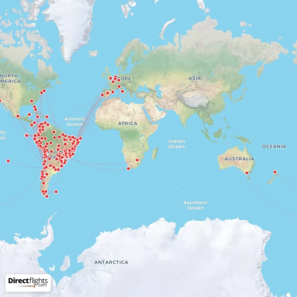 LATAM Airlines route map