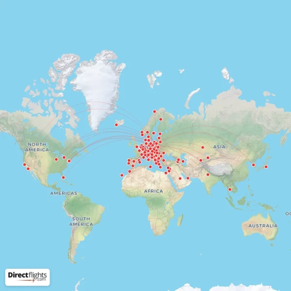 LOT - Polish Airlines route map