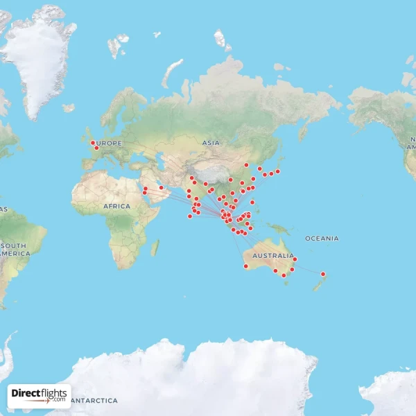 Malaysia Airlines route map