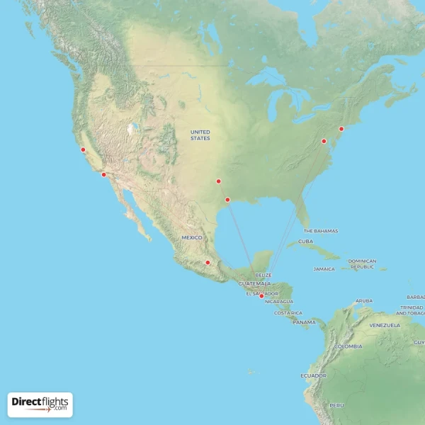 Volaris El Salvador route map