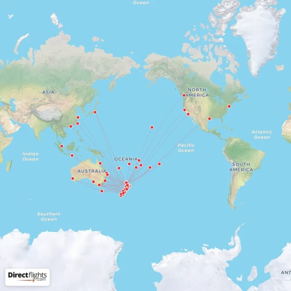 Air New Zealand route map