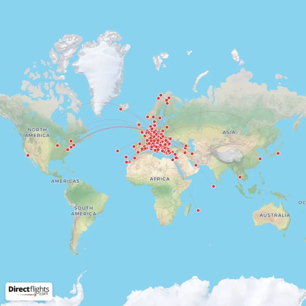 Austrian Airlines route map