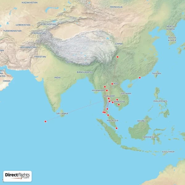 Bangkok Airways route map