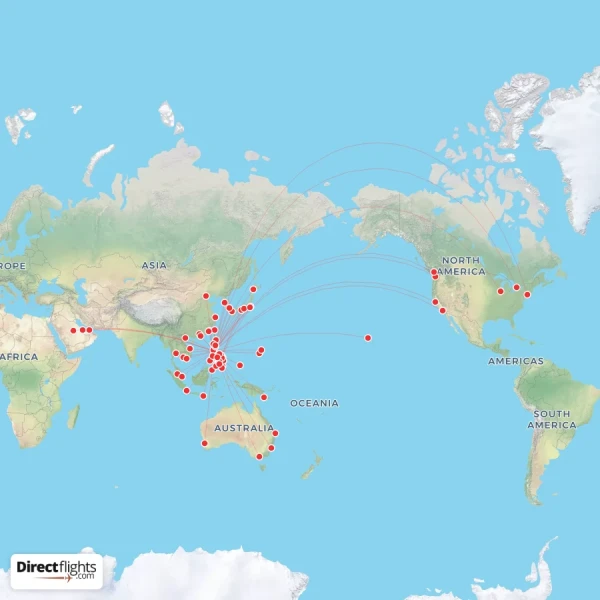 Philippine Airlines route map