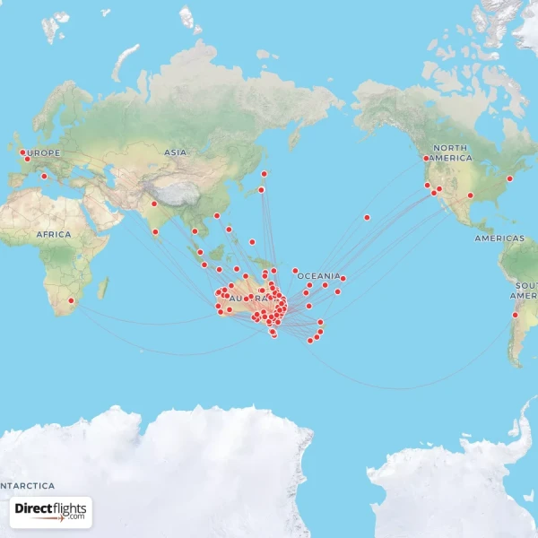 Qantas route map