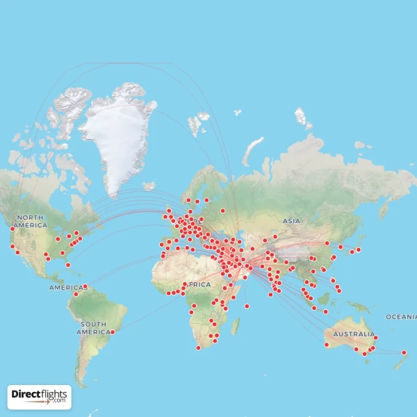 Qatar Airways route map