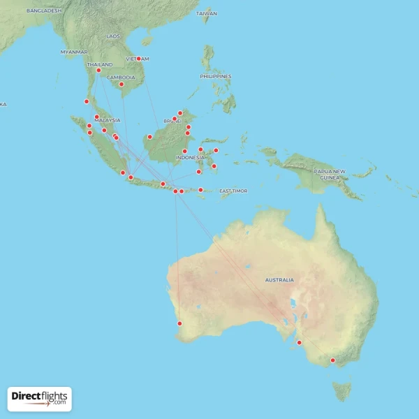 Indonesia AirAsia route map