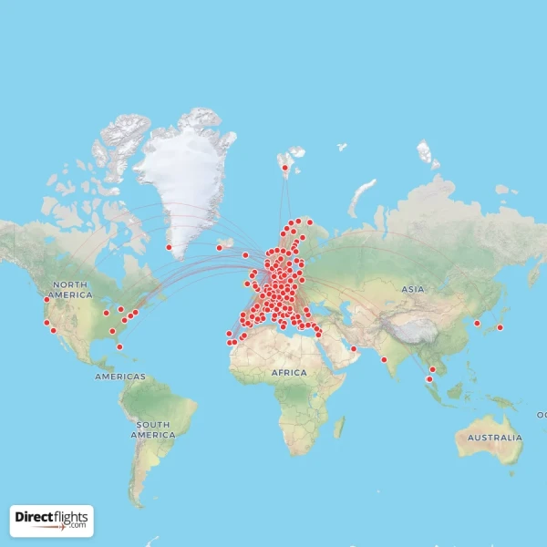 Scandinavian Airlines route map