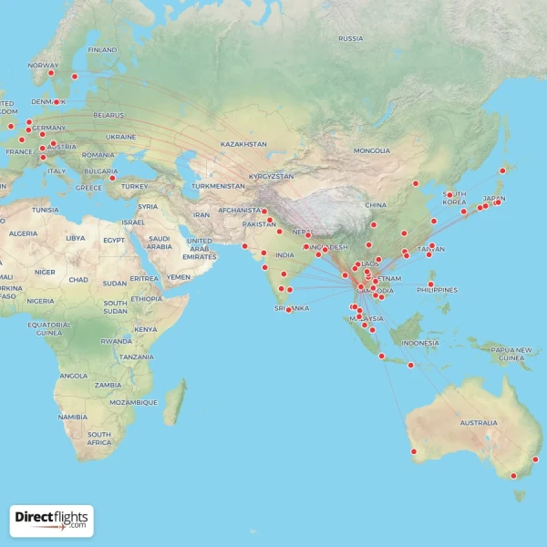 Thai Airways International route map