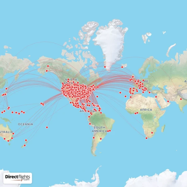 United Airlines route map