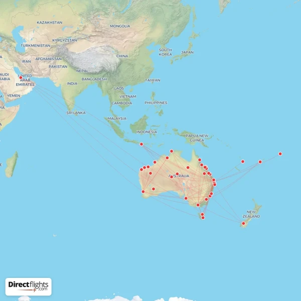 Virgin Australia route map