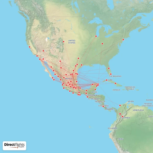VivaAerobus route map