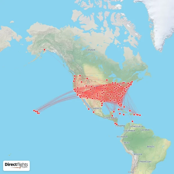 Southwest Airlines route map