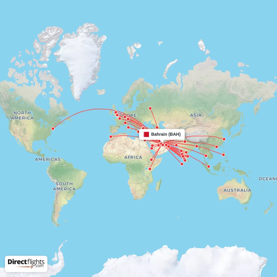 Direct flights from Bahrain - 57 destinations - BAH, Bahrain ...