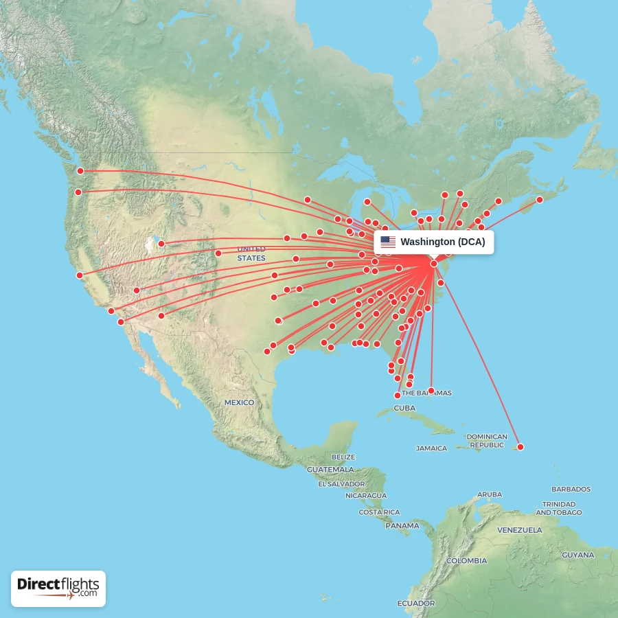 Direct flights to Washington D.C. – DCA, USA - Directflights.com