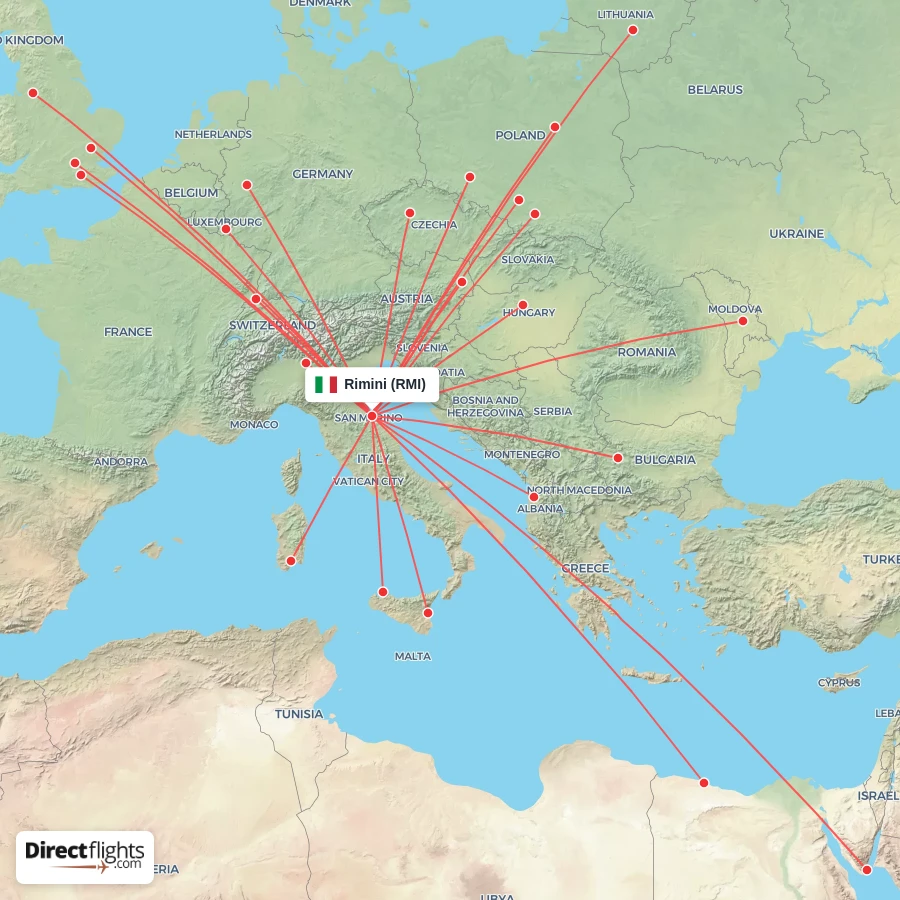 Rmi Rimini Direct flights to Rimini - RMI, Italy - Directflights.com