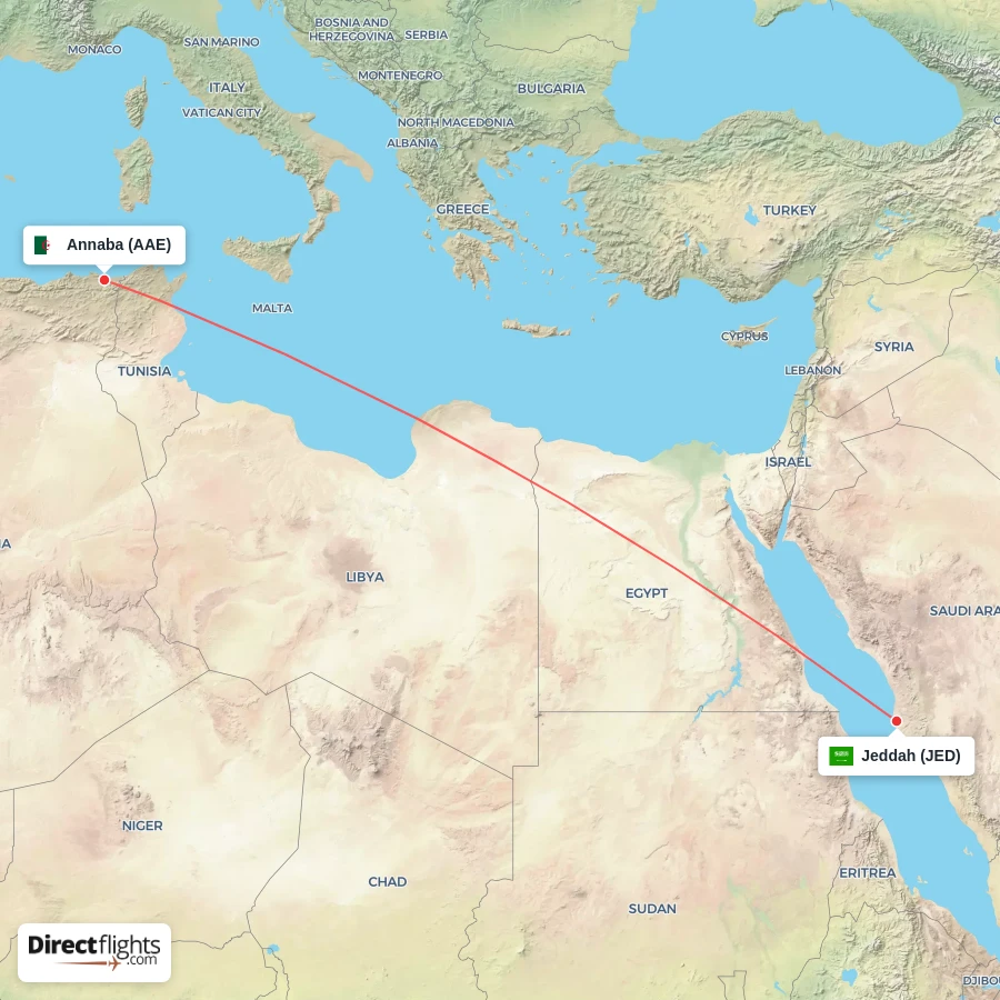 AAE - JED route map