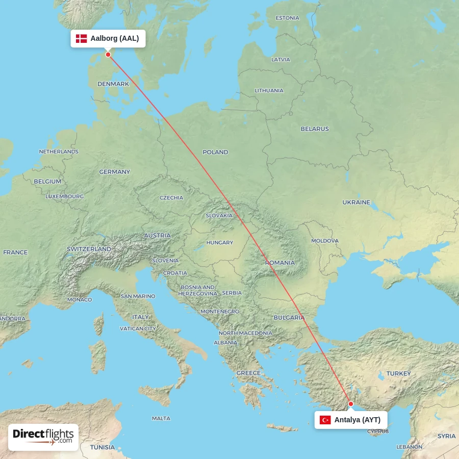 AAL - AYT route map