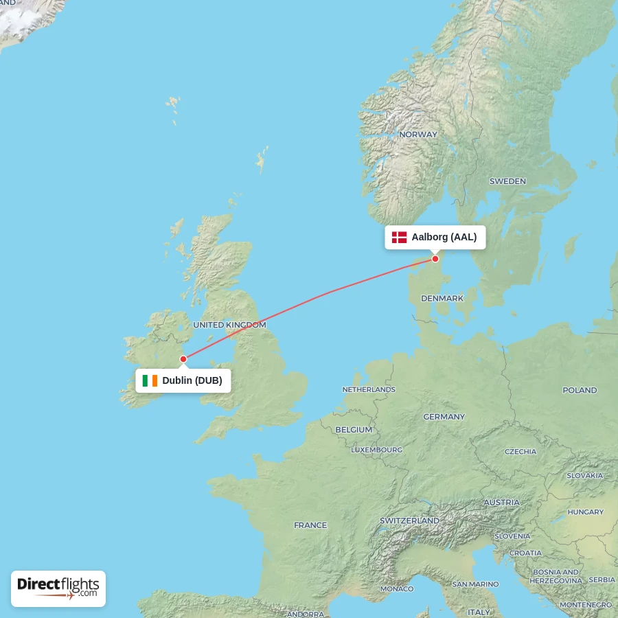 AAL - DUB route map