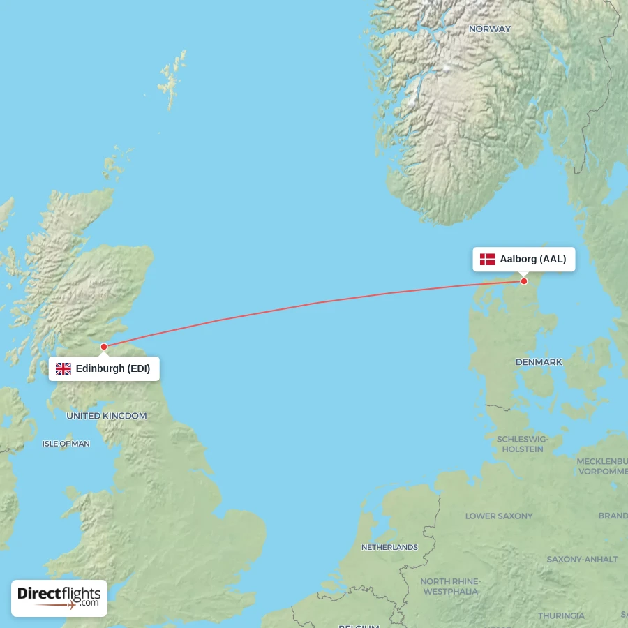 AAL - EDI route map